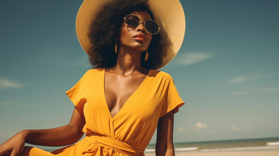 Femme élégante à la plage