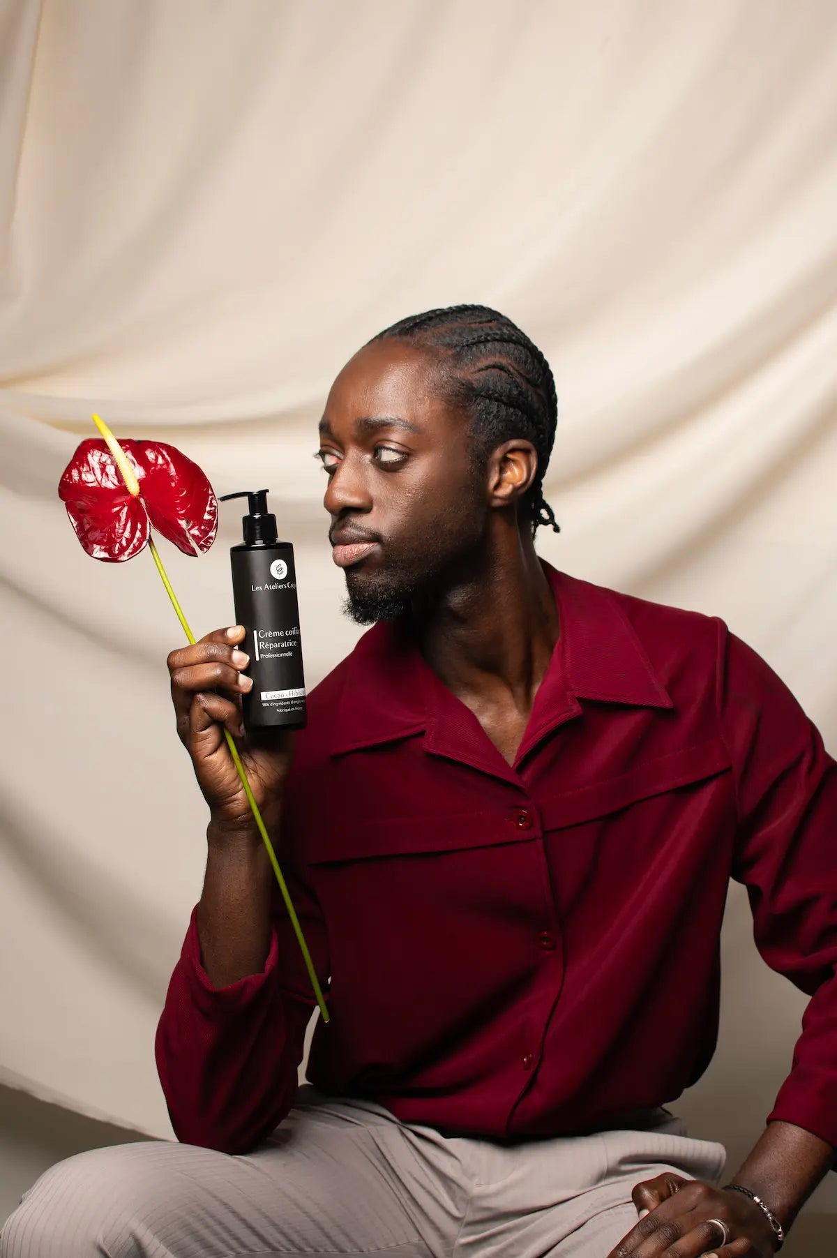 model cheveux homme noire creme hydratante