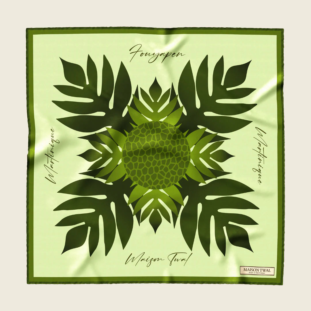Foulard fouyapen maison twal soie vert
