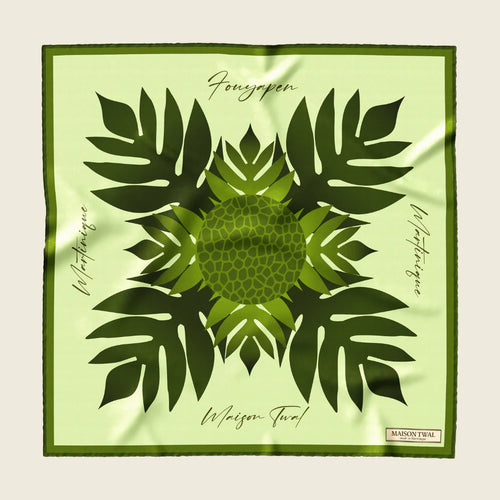 Foulard fouyapen maison twal soie vert